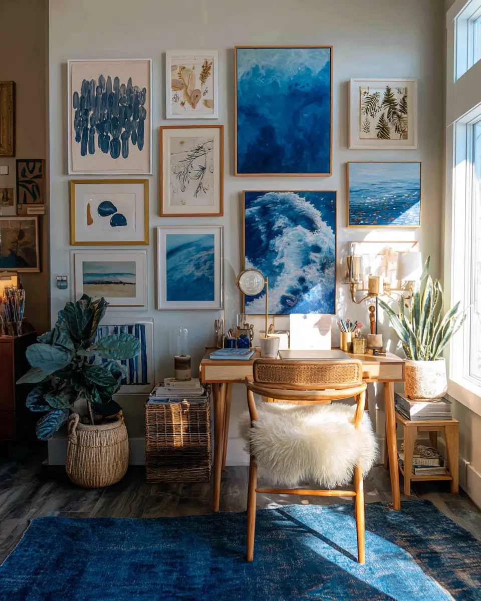 Blue Boho Home Office Decor Ideas