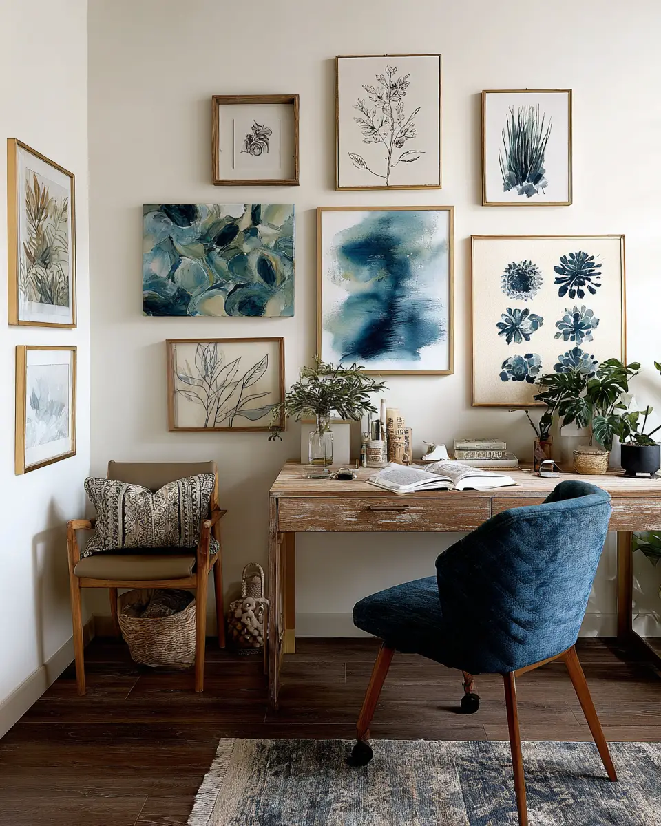 Blue Boho Home Office Decor Ideas