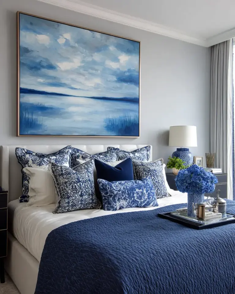 Blue Classic Bedroom Decor Ideas - Featured