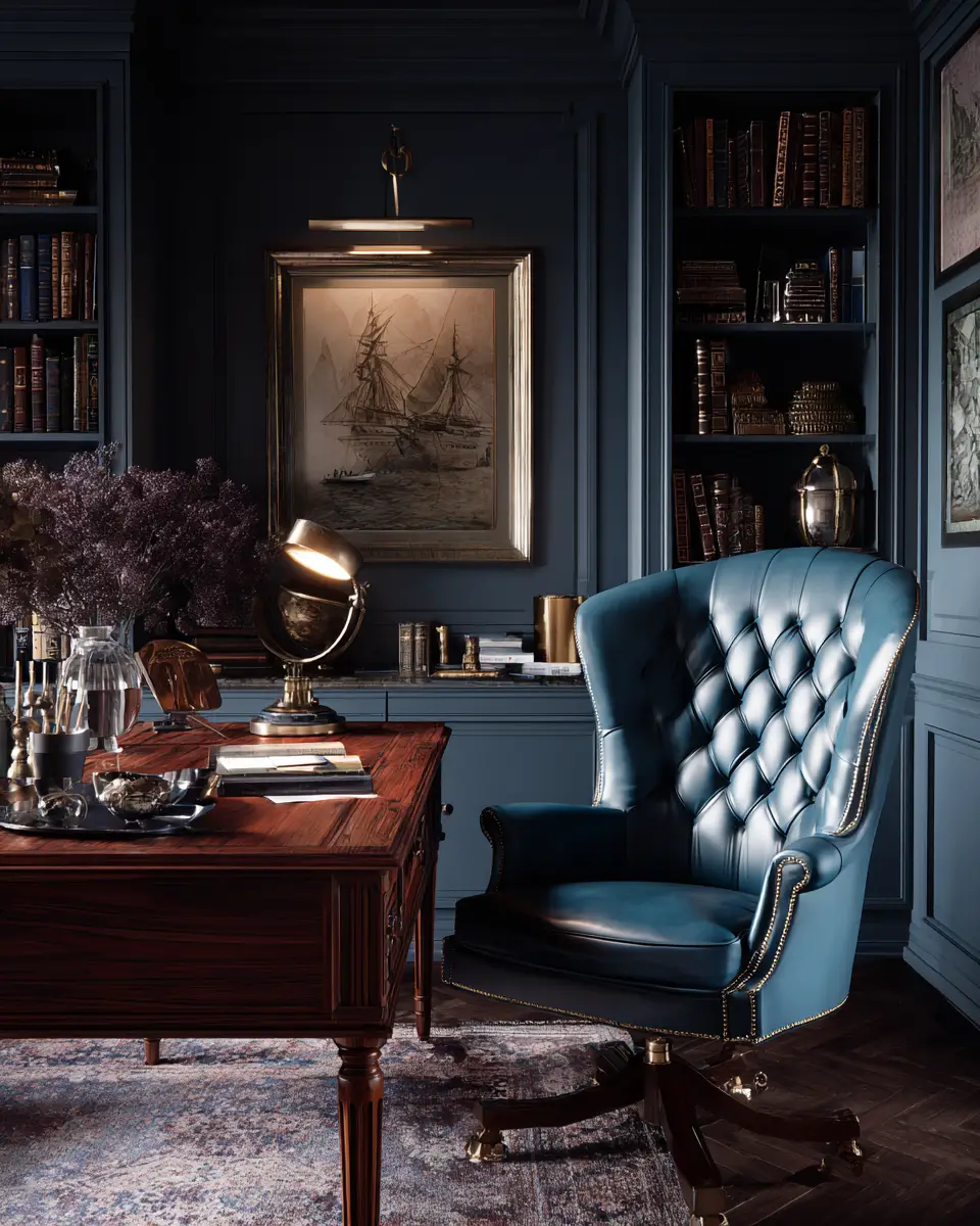 Blue Classic Home Office Decor Ideas