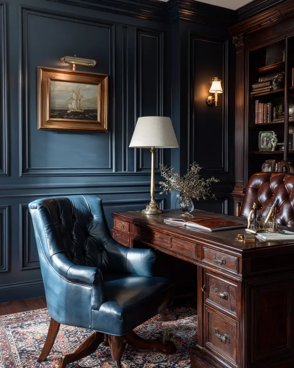 Blue Classic Home Office Decor Ideas