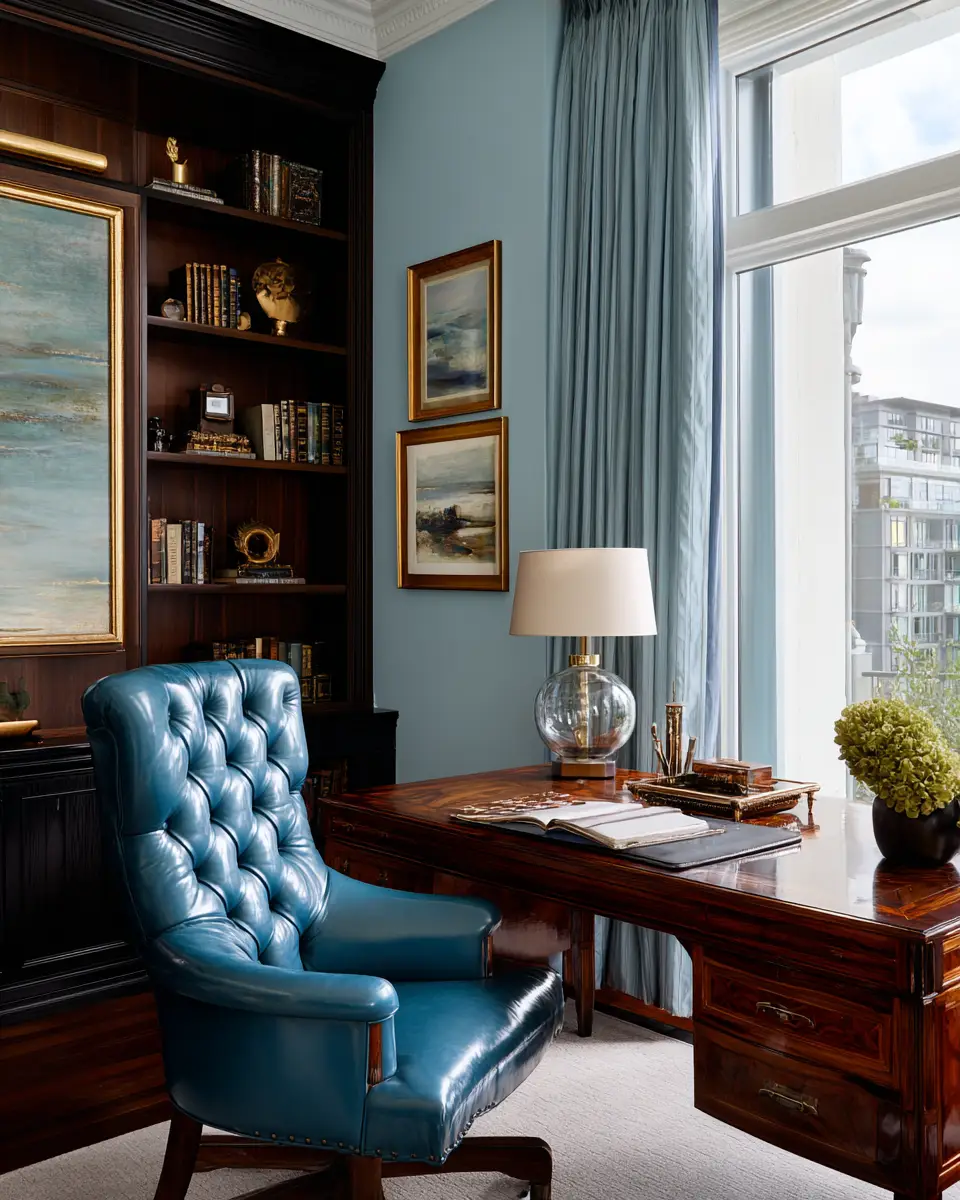 Blue Classic Home Office Decor Ideas