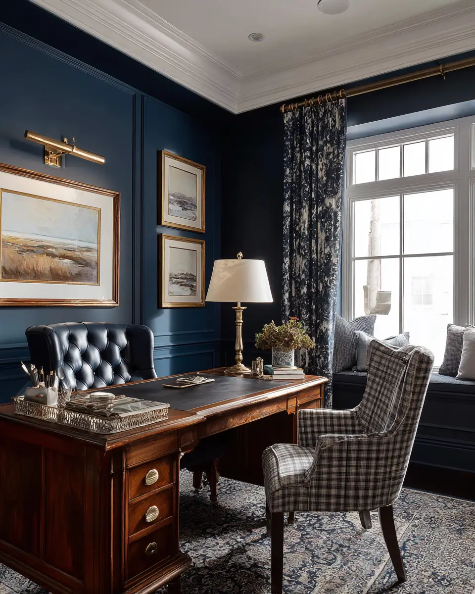 Blue Classic Home Office Decor Ideas