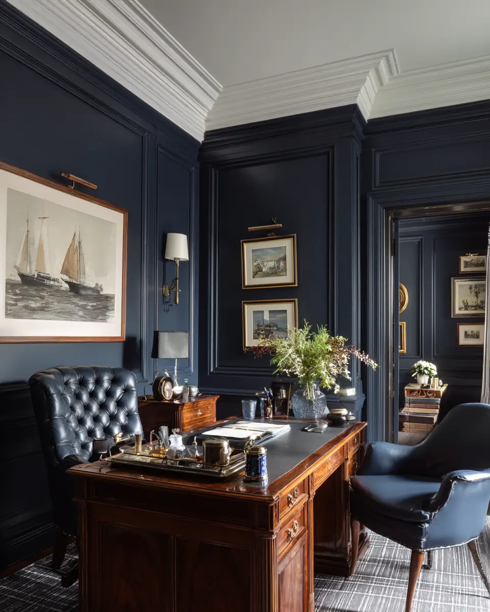 Blue Classic Home Office Decor Ideas