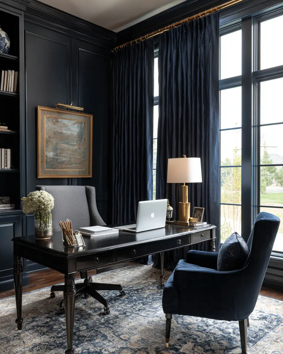 Blue Classic Home Office Decor Ideas