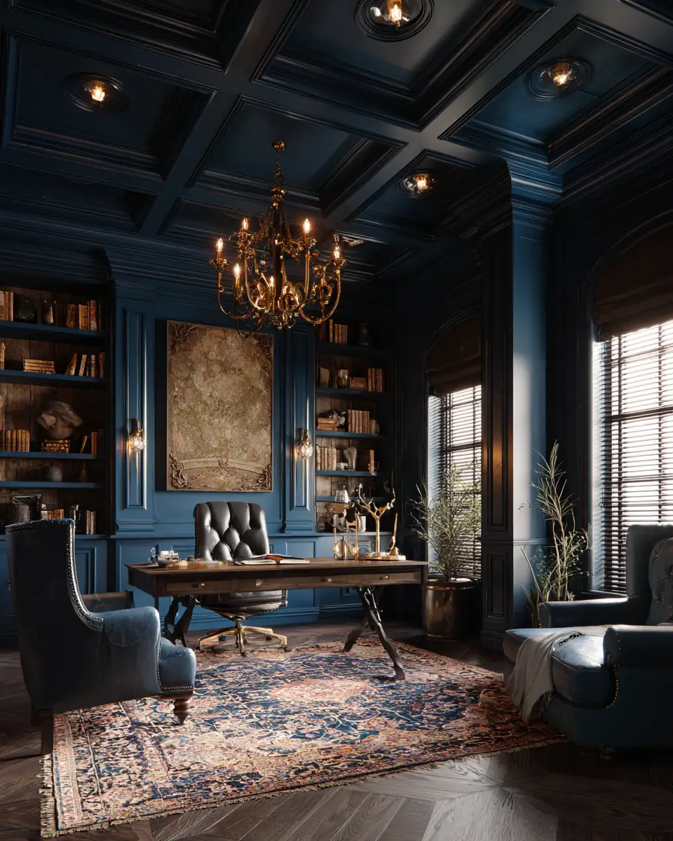 Blue Classic Home Office Decor Ideas