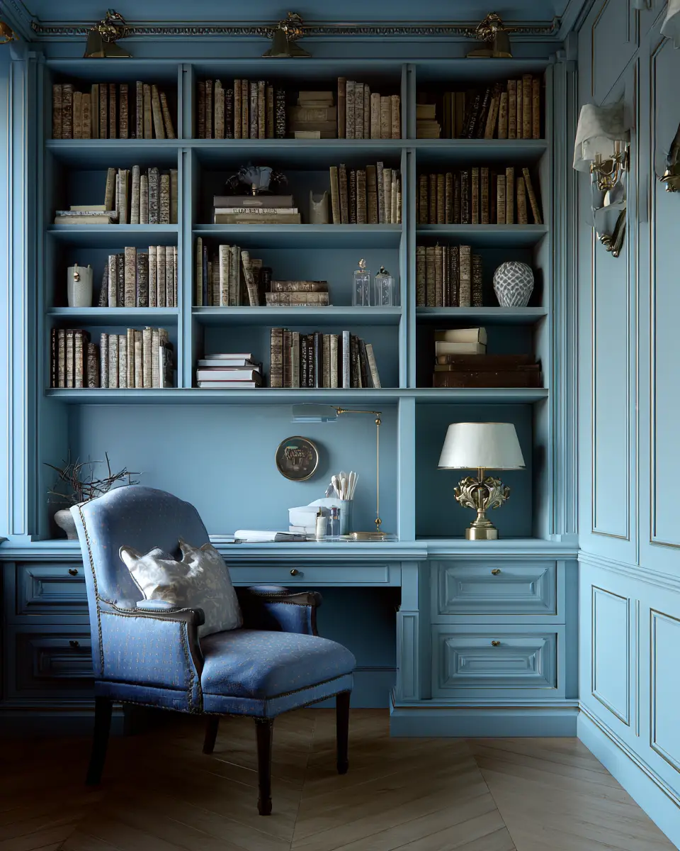 Blue Classic Home Office Decor Ideas