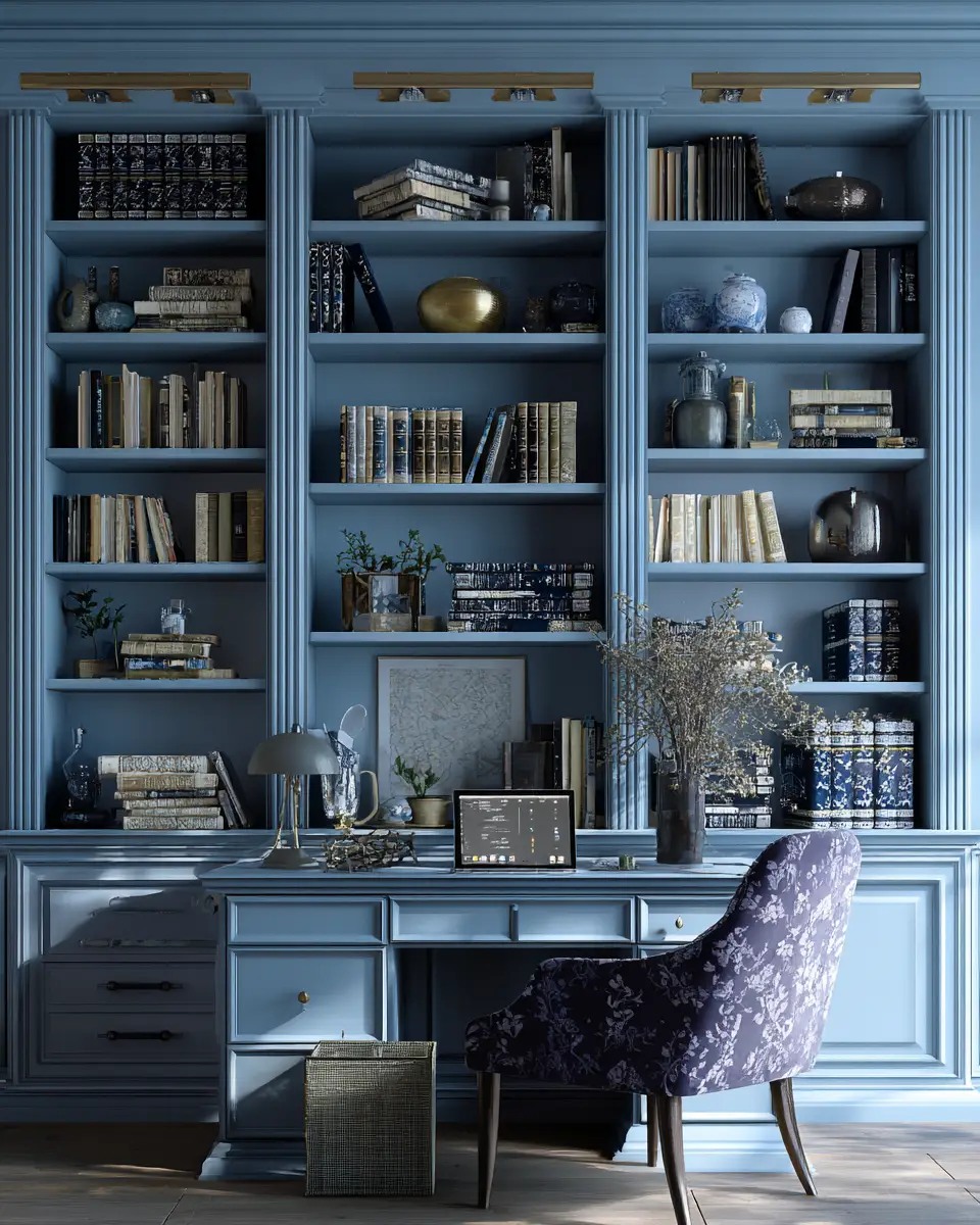Blue Classic Home Office Decor Ideas
