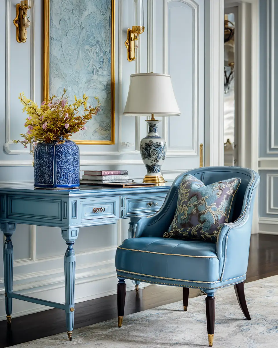 Blue Classic Home Office Decor Ideas