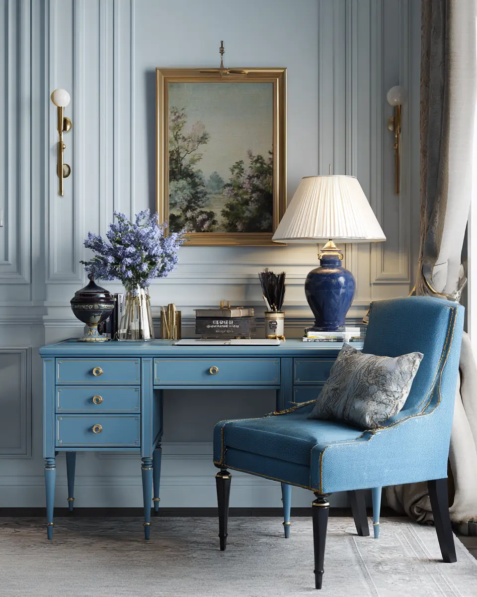 Blue Classic Home Office Decor Ideas