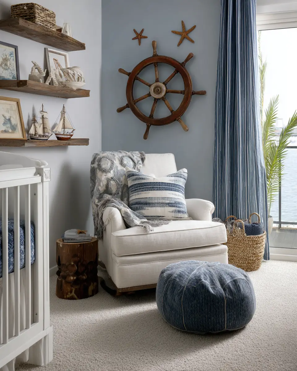 Blue Coastal Nursery Decor Ideas