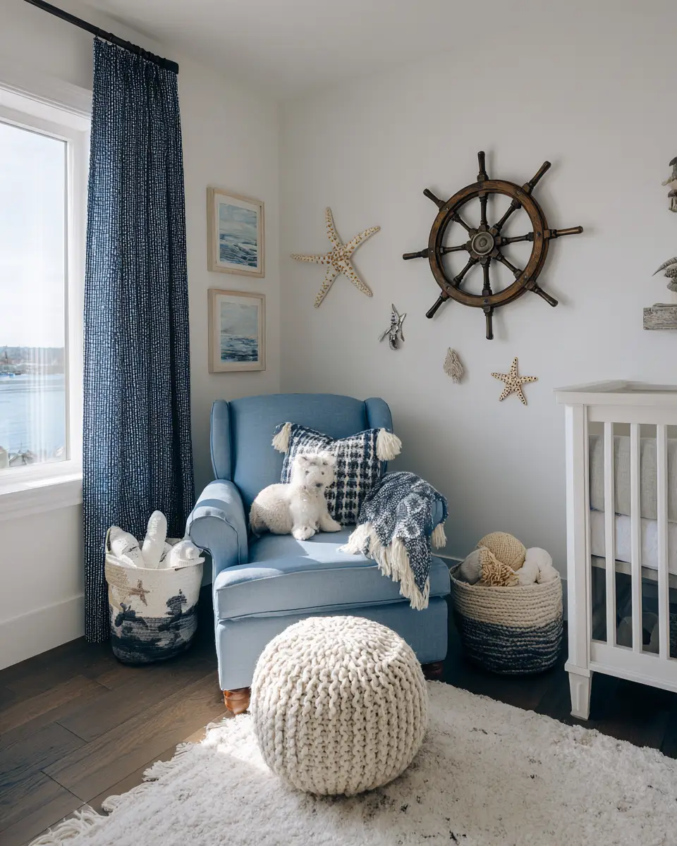 Blue Coastal Nursery Decor Ideas