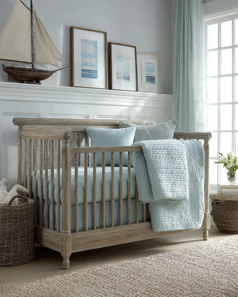 Blue Coastal Nursery Decor Ideas