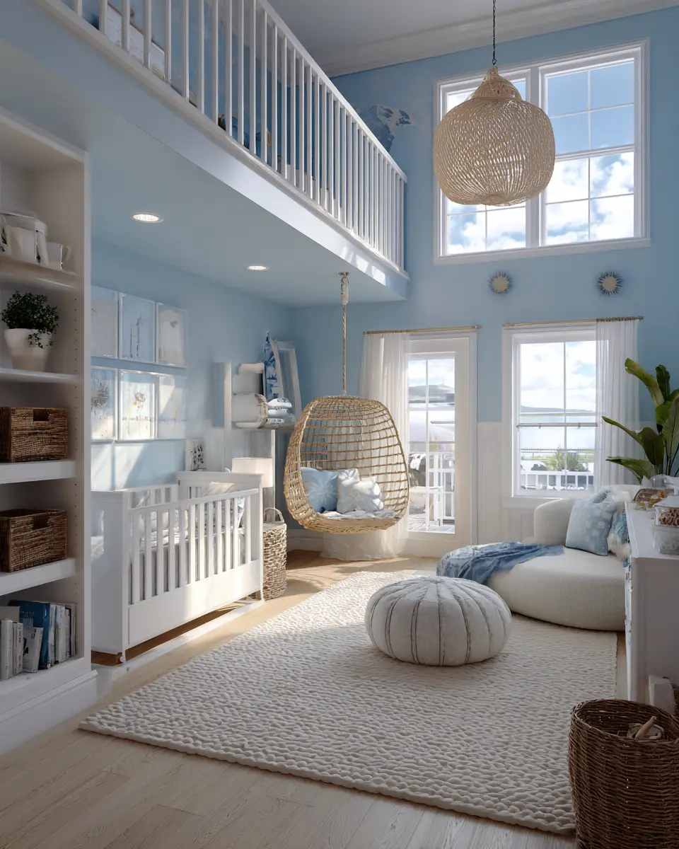 Blue Coastal Nursery Decor Ideas