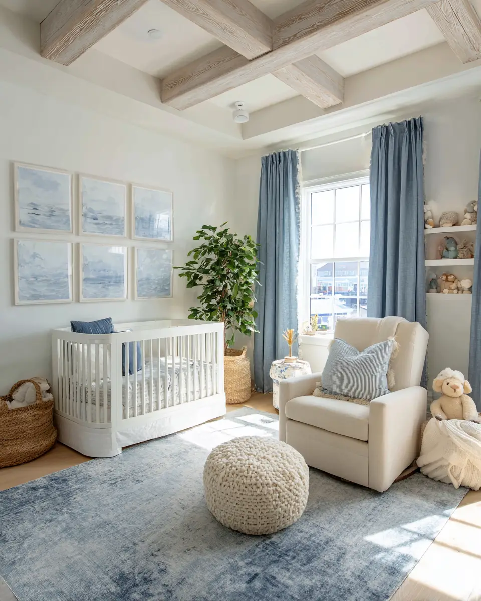 Blue Coastal Nursery Decor Ideas