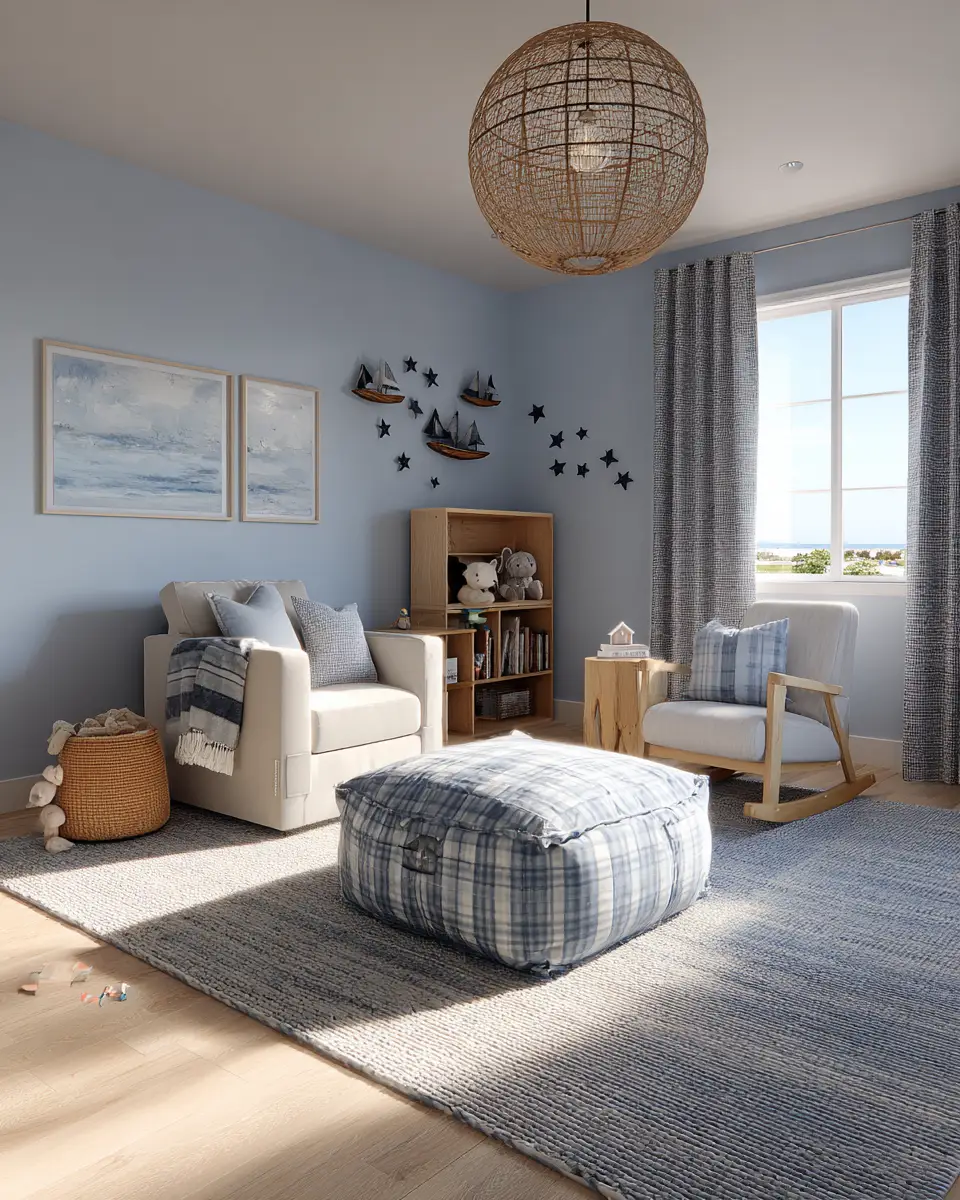 Blue Coastal Nursery Decor Ideas