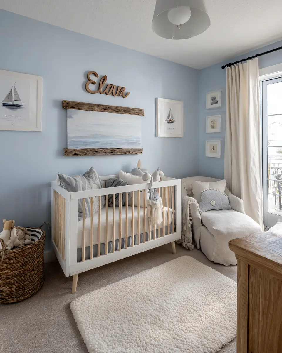 Blue Coastal Nursery Decor Ideas