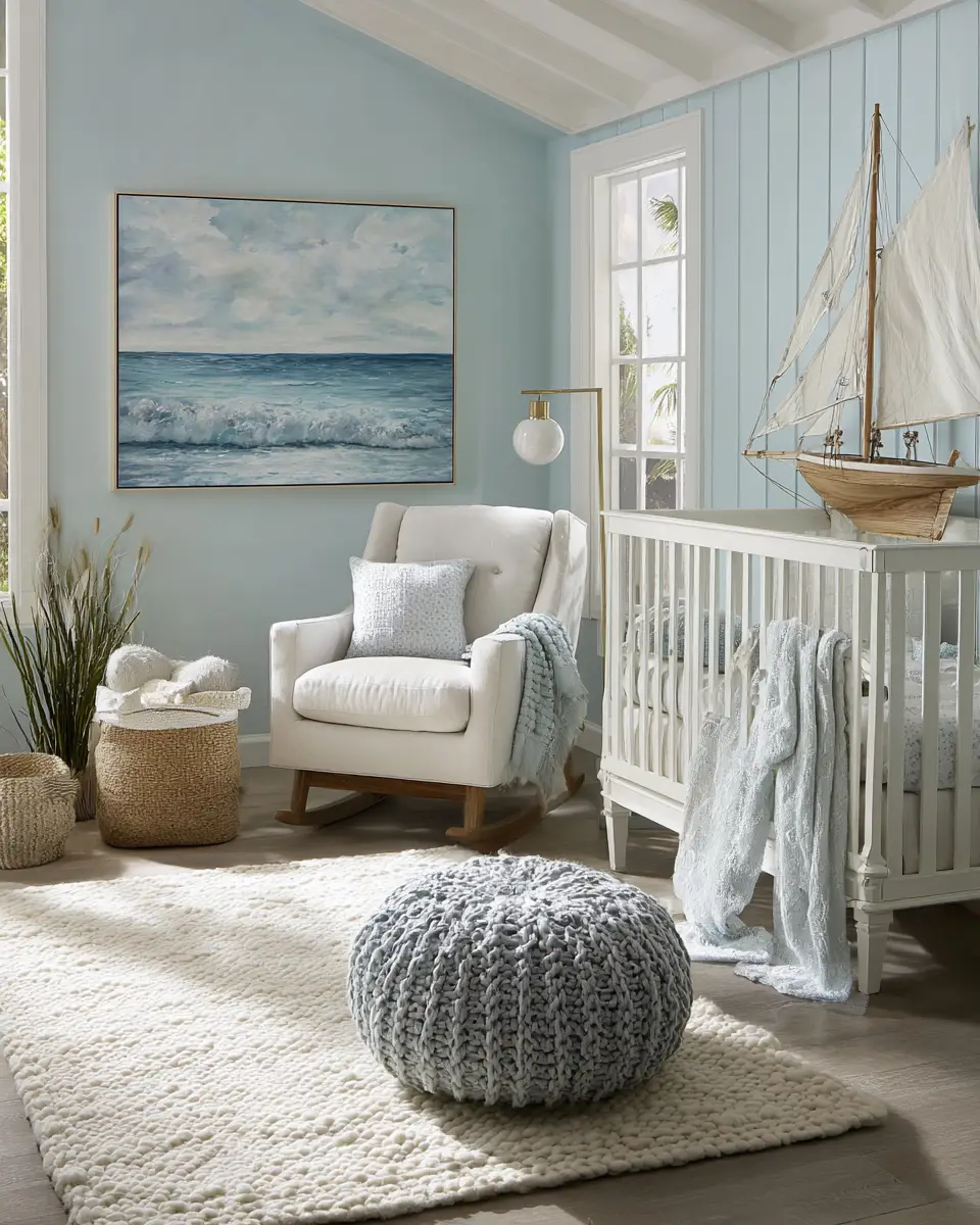Blue Coastal Nursery Decor Ideas