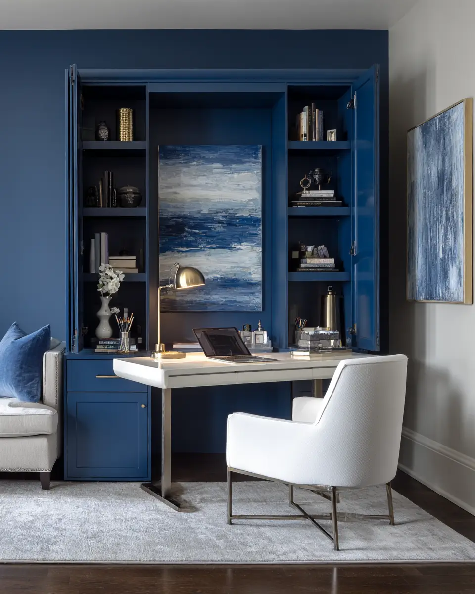Blue Contemporary Home Office Decor Ideas