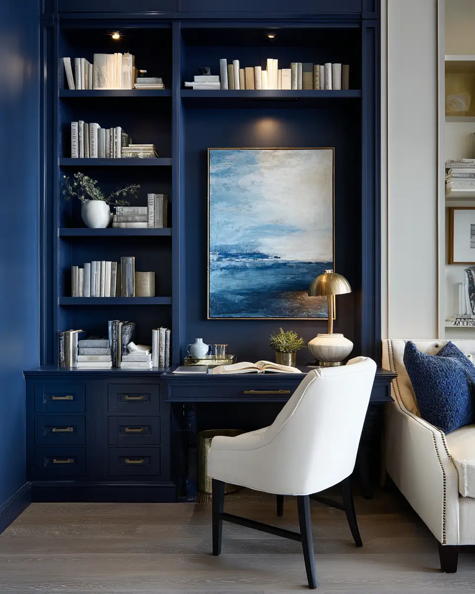 Blue Contemporary Home Office Decor Ideas