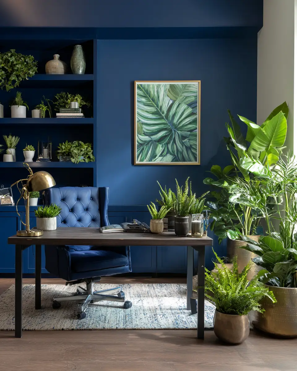 Blue Contemporary Home Office Decor Ideas