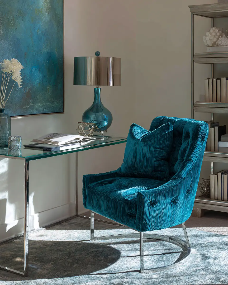 Blue Contemporary Home Office Decor Ideas