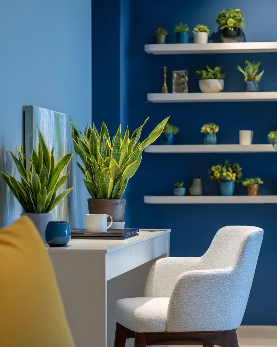 Blue Contemporary Home Office Decor Ideas