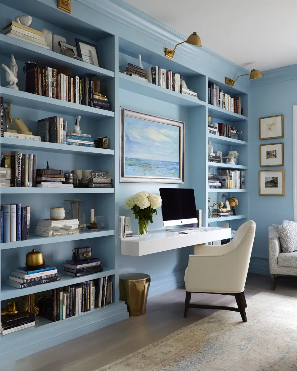 Blue Contemporary Home Office Decor Ideas