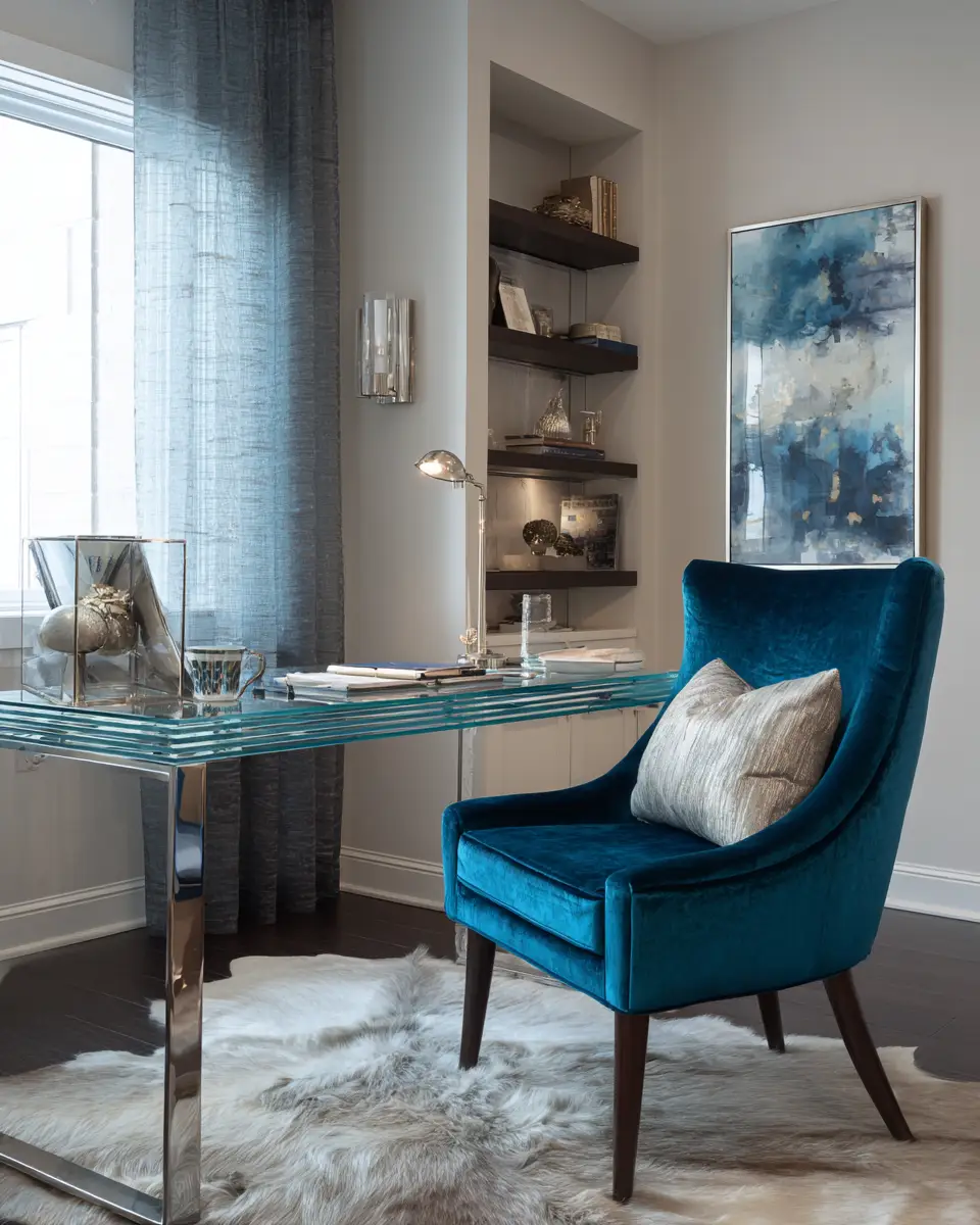 Blue Contemporary Home Office Decor Ideas