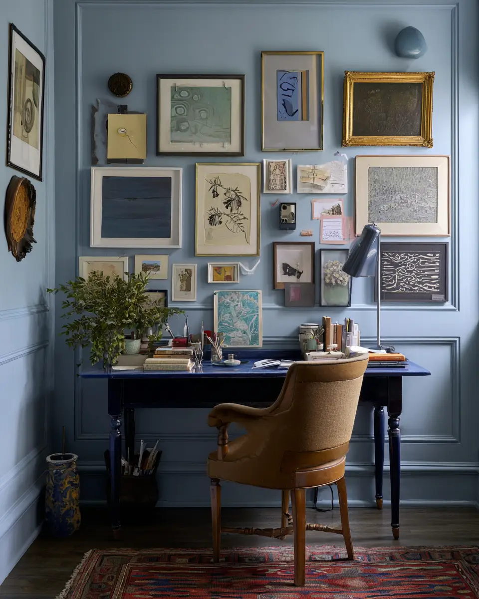 Blue Contemporary Home Office Decor Ideas