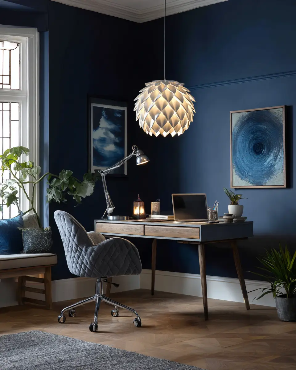 Blue Contemporary Home Office Decor Ideas