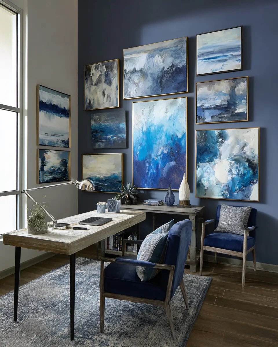 Blue Contemporary Home Office Decor Ideas