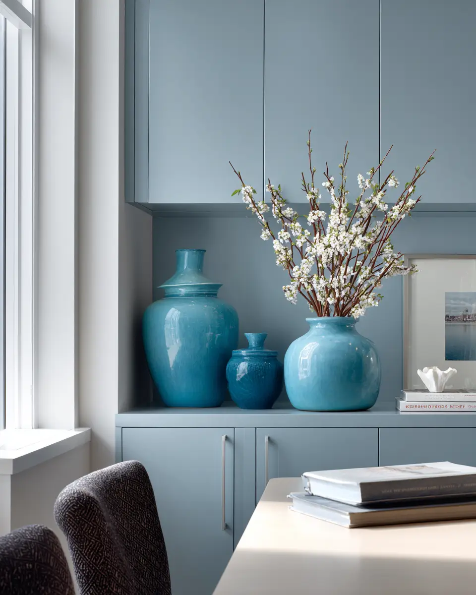 Blue Contemporary Home Office Decor Ideas