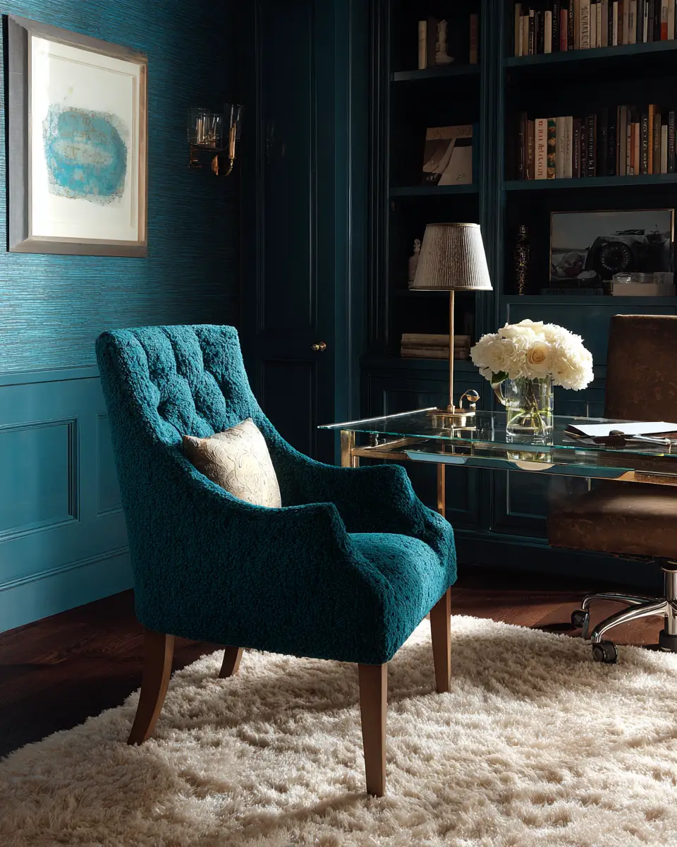 Blue Contemporary Home Office Decor Ideas