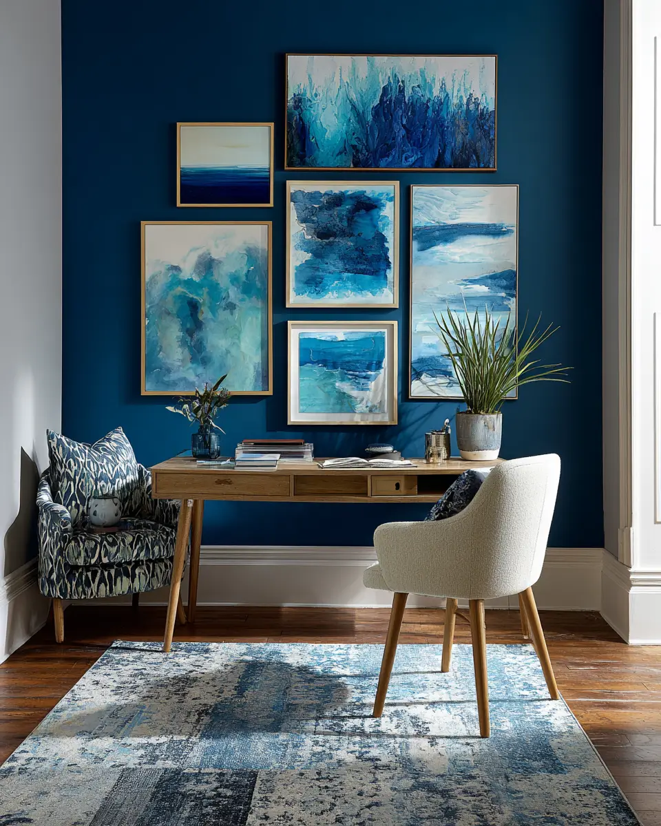 Blue Contemporary Home Office Decor Ideas