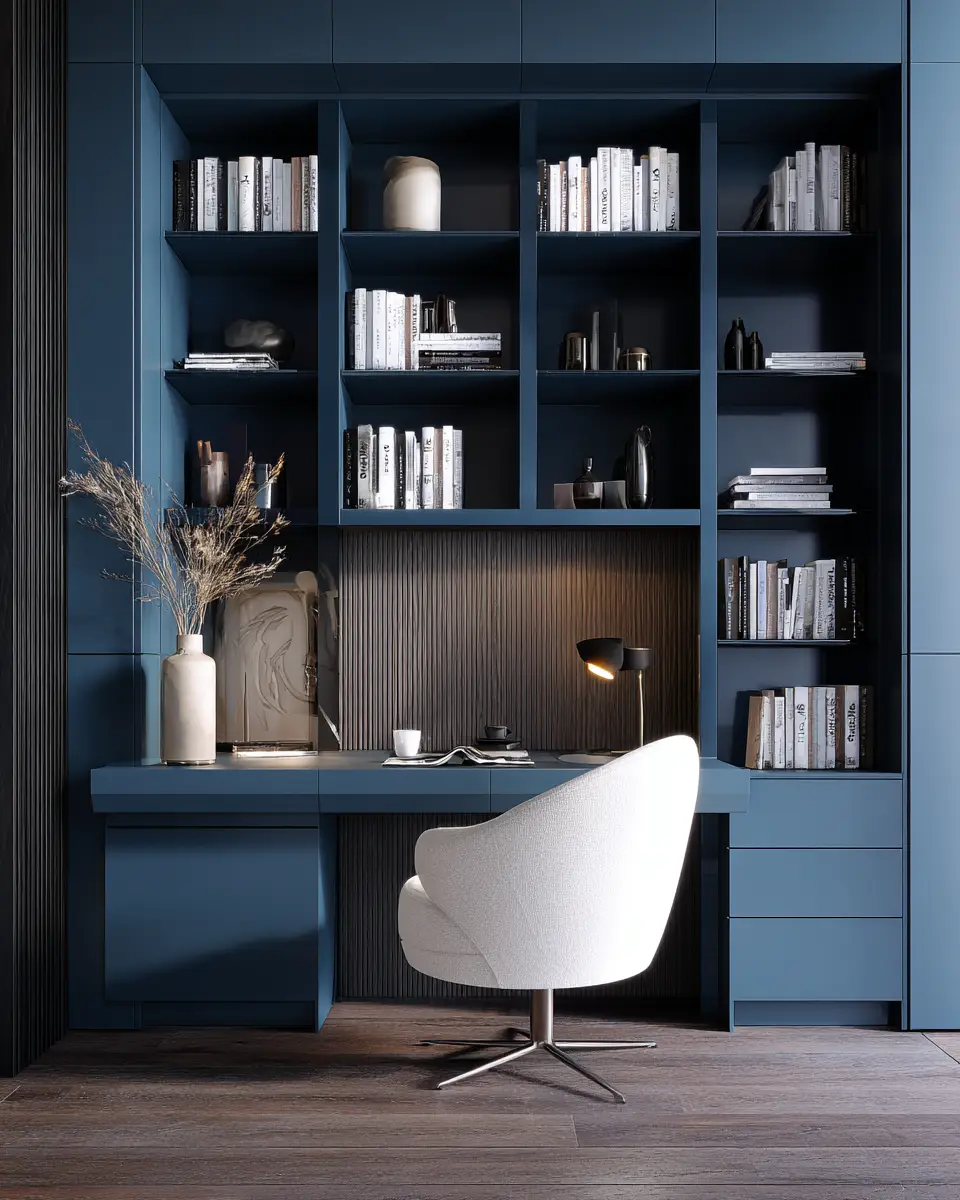 Blue Contemporary Home Office Decor Ideas