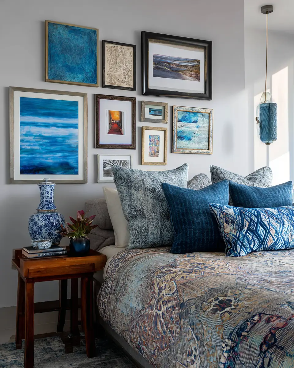 Blue Eclectic Bedroom Decor Ideas