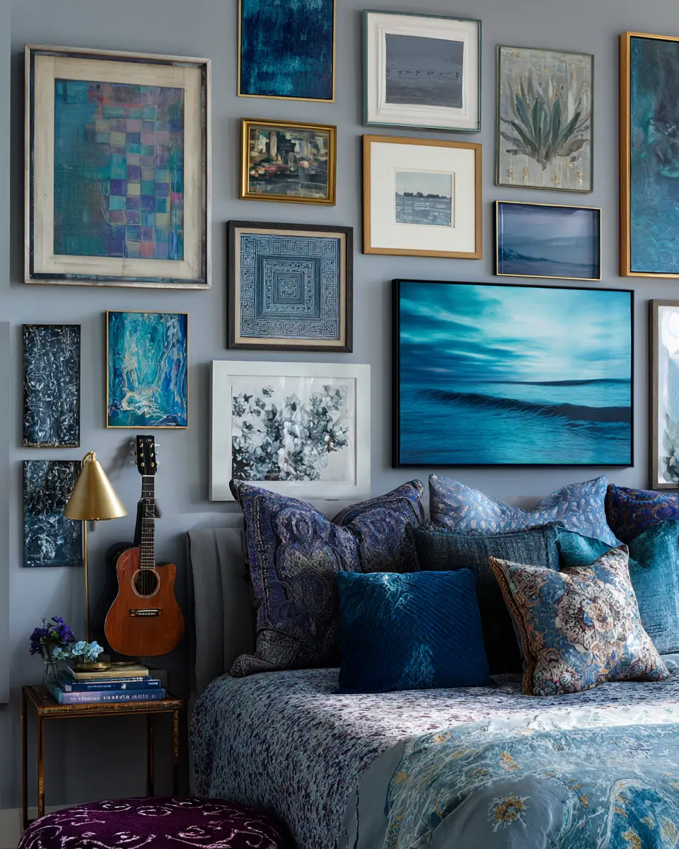 Blue Eclectic Bedroom Decor Ideas