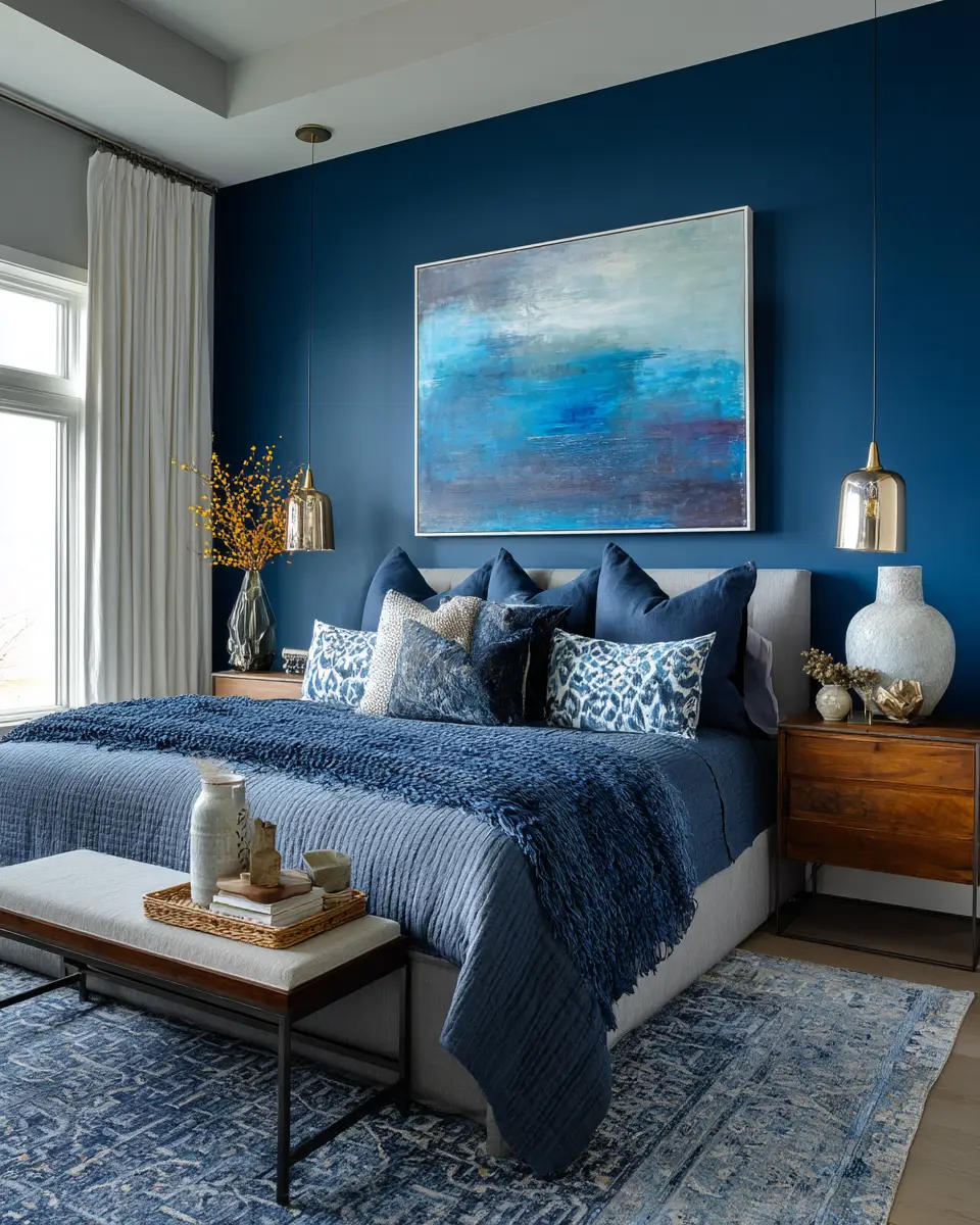 Blue Eclectic Bedroom Decor Ideas
