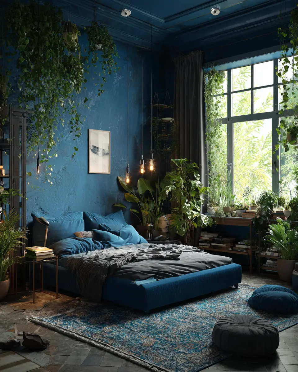 Blue Eclectic Bedroom Decor Ideas