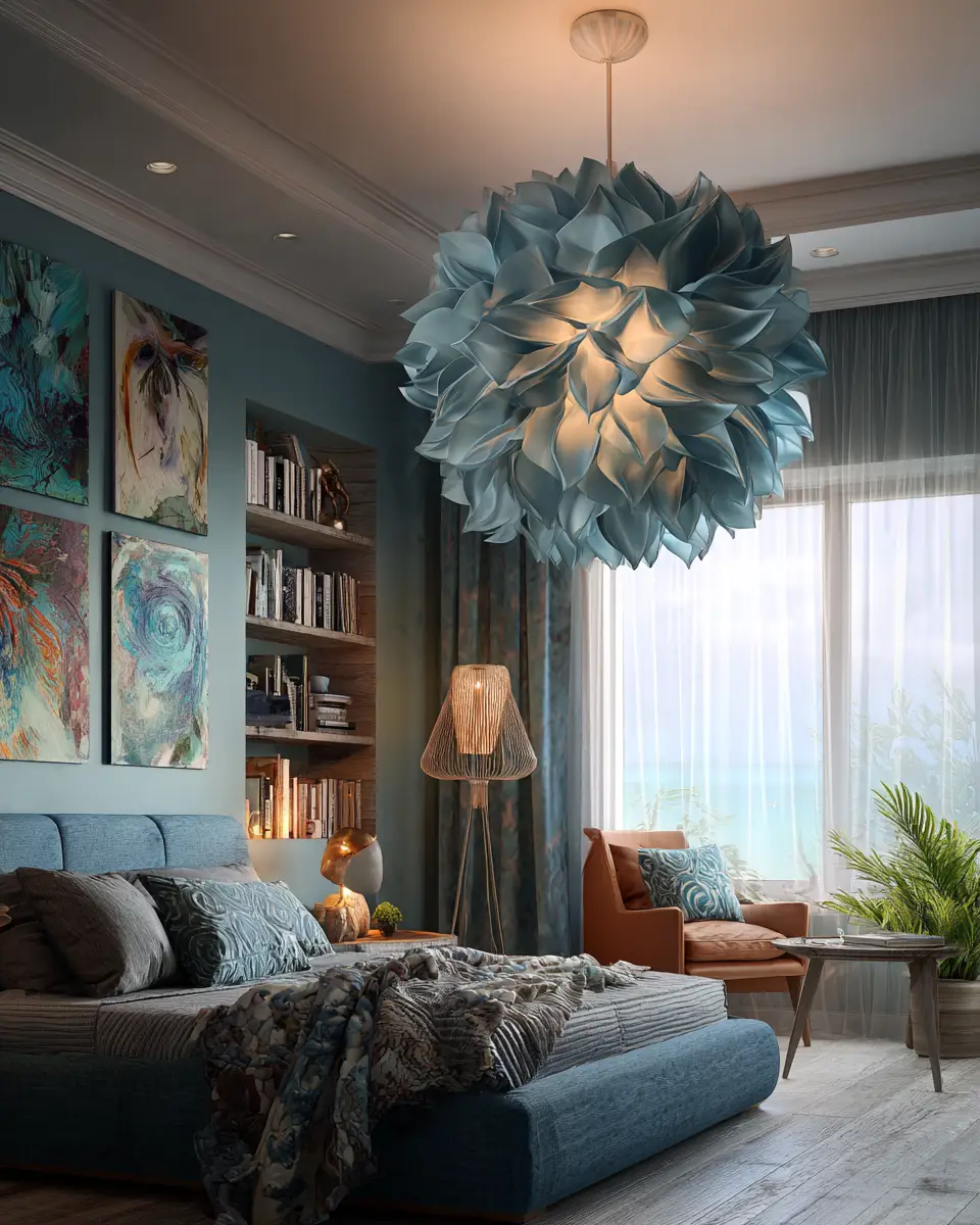 Blue Eclectic Bedroom Decor Ideas
