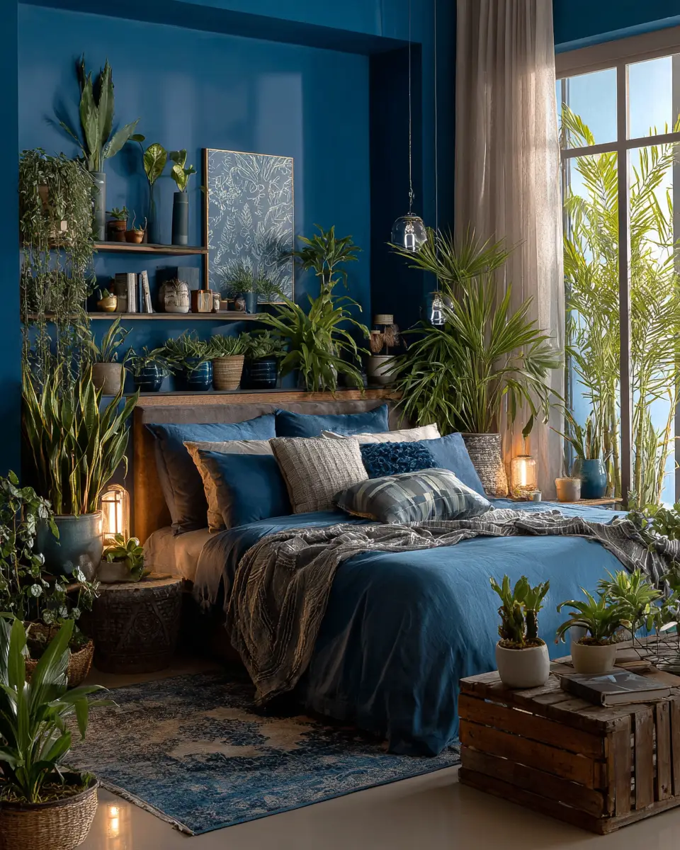 Blue Eclectic Bedroom Decor Ideas