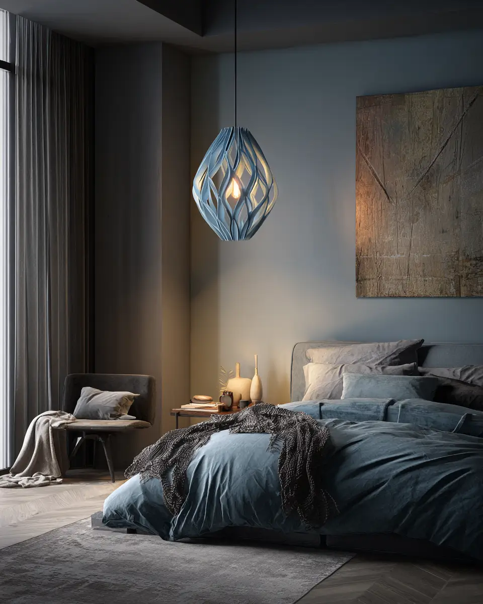 Blue Eclectic Bedroom Decor Ideas