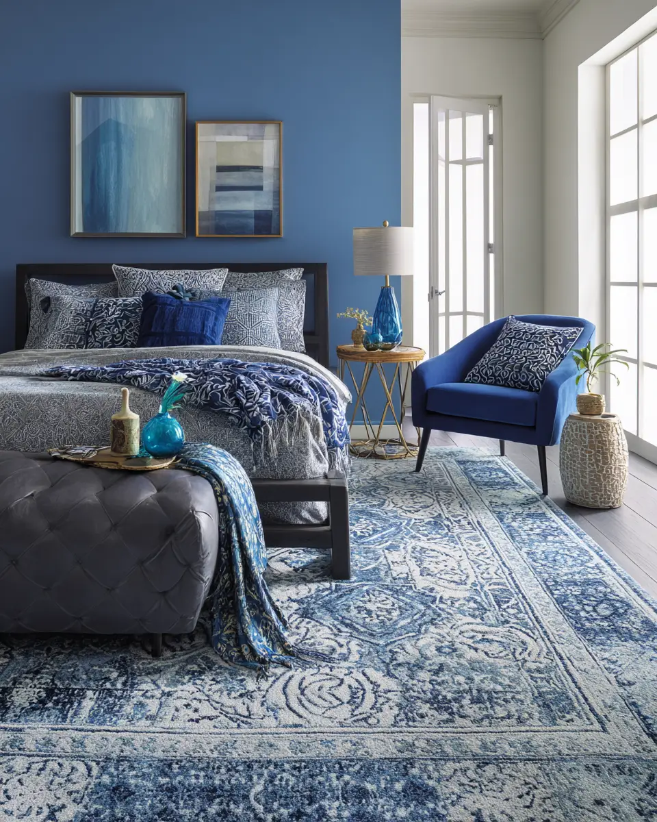 Blue Eclectic Bedroom Decor Ideas