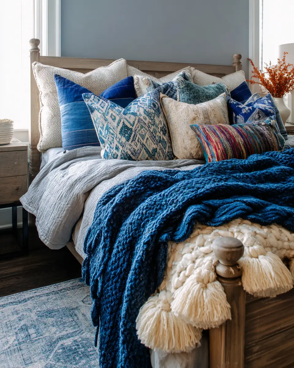 Blue Eclectic Bedroom Decor Ideas