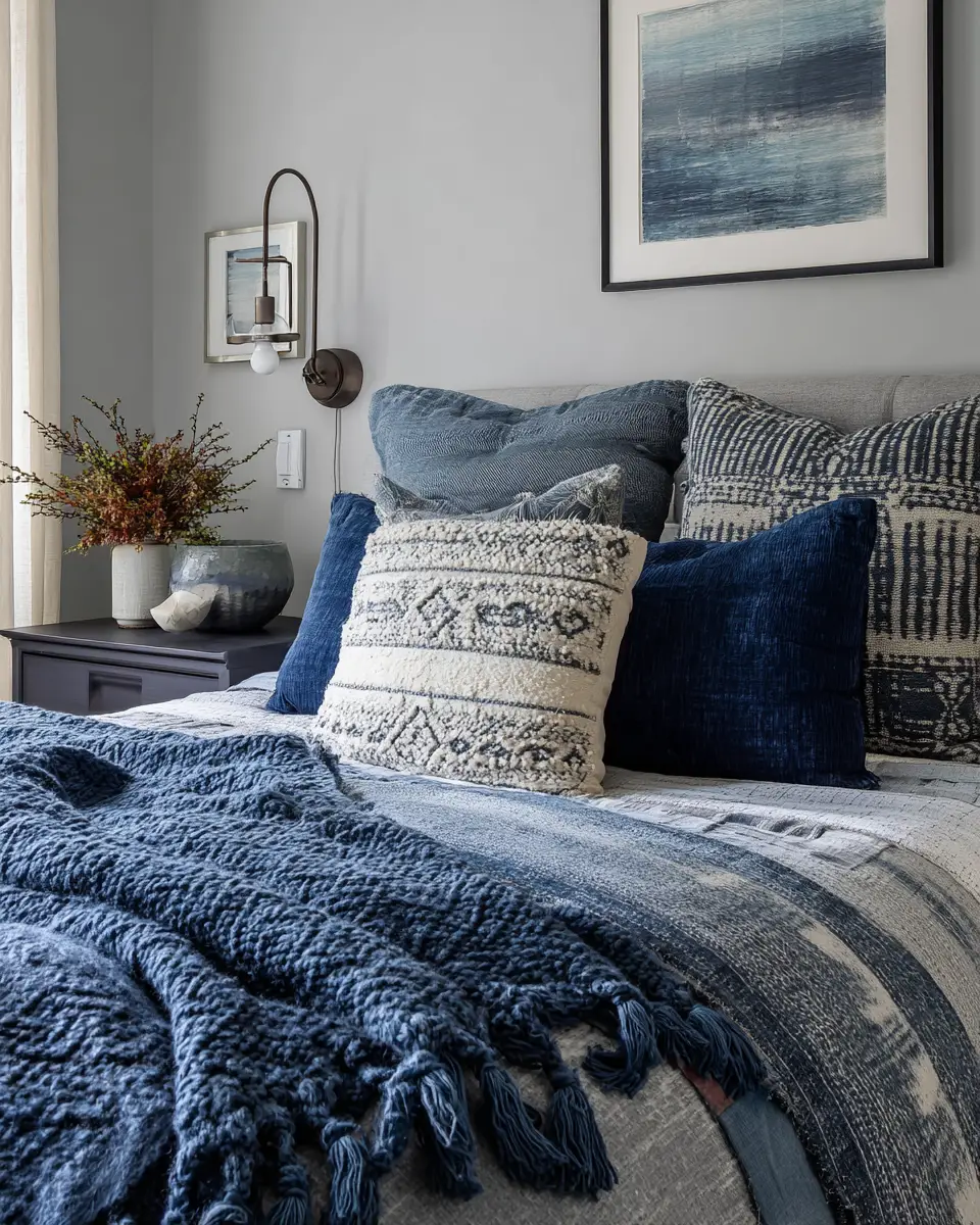 Blue Eclectic Bedroom Decor Ideas