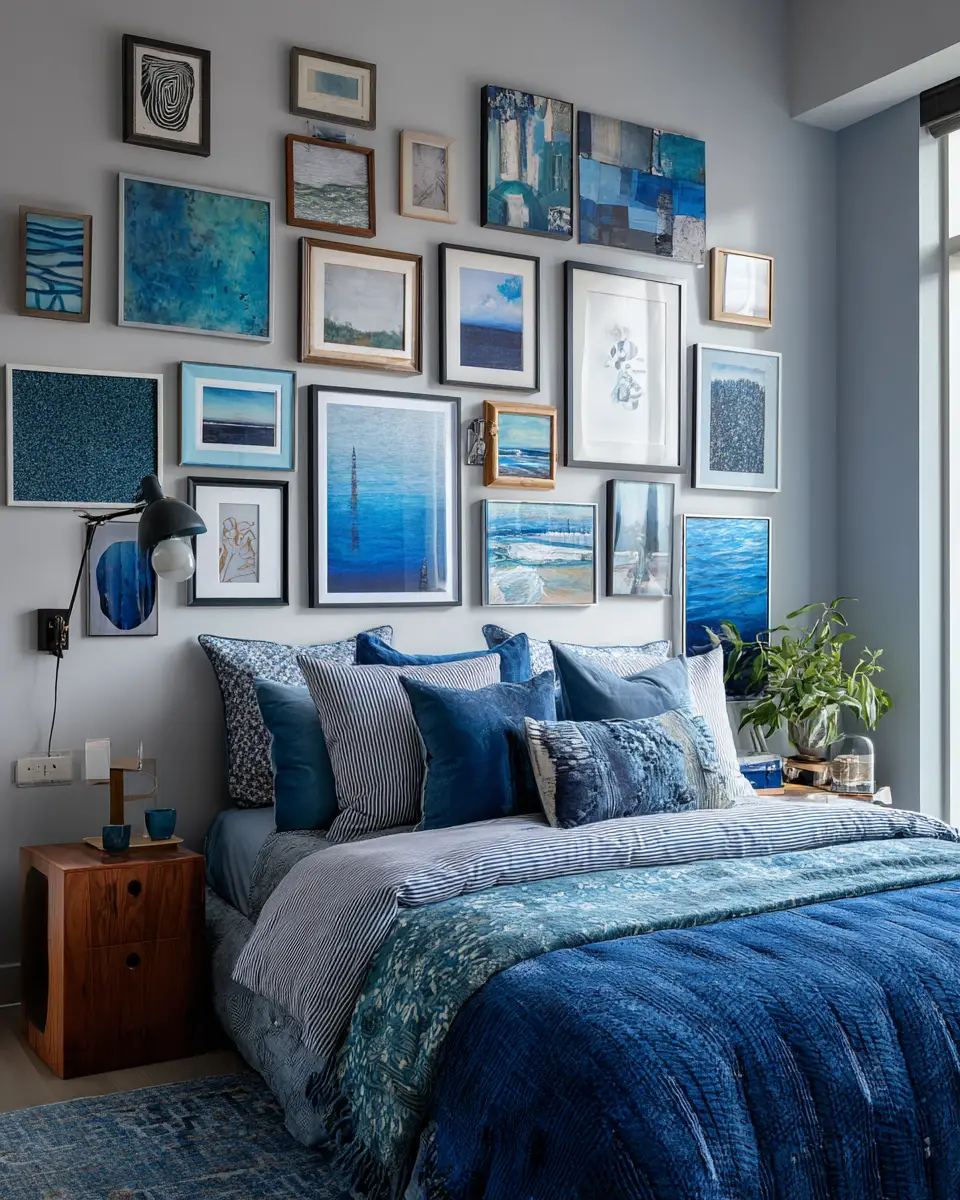 Blue Eclectic Bedroom Decor Ideas