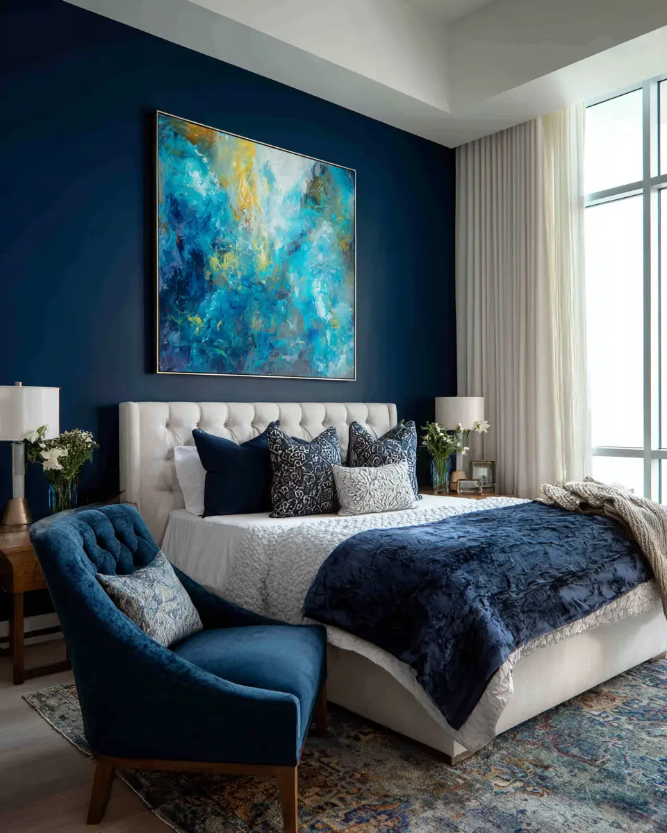 Blue Eclectic Bedroom Decor Ideas