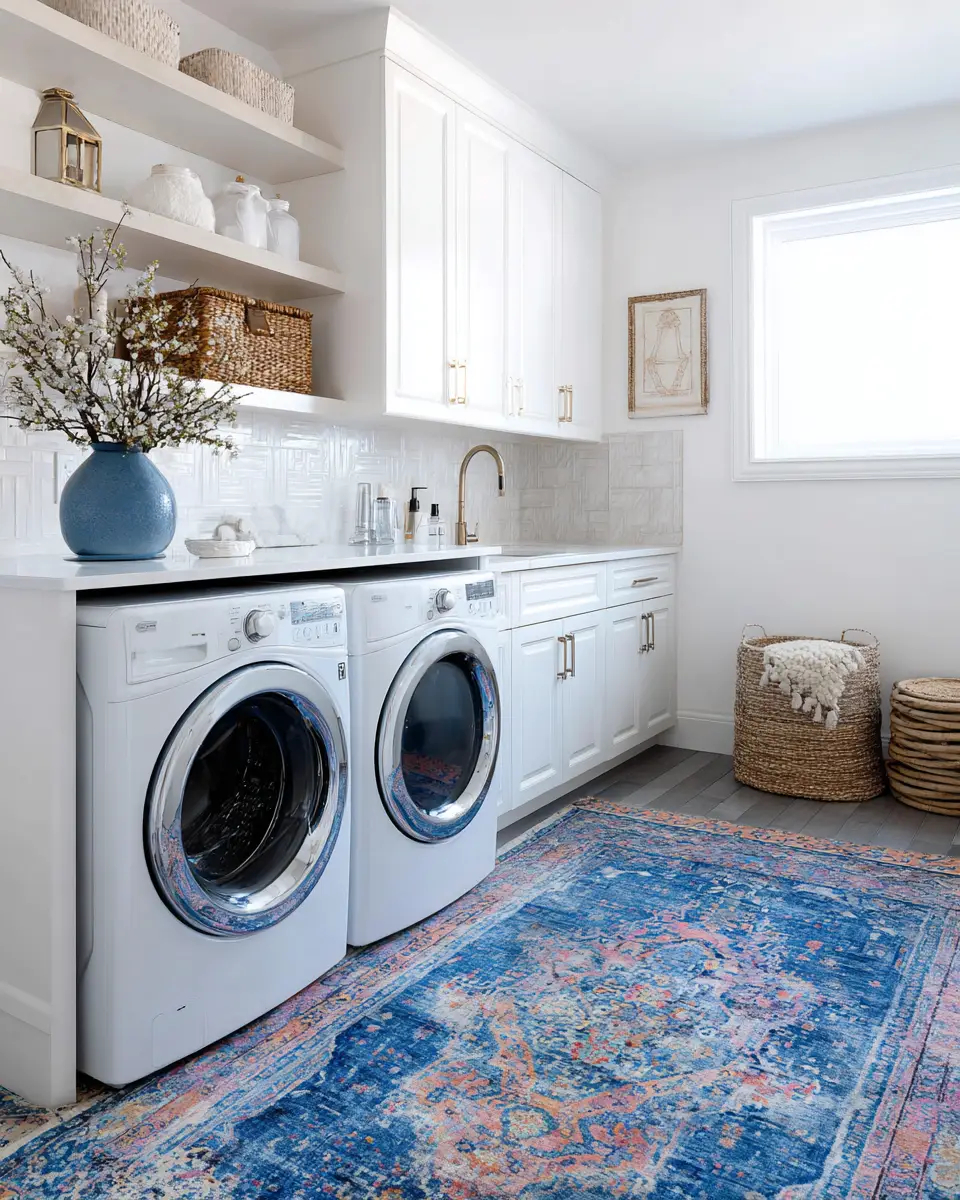 Blue Eclectic Laundry Room Decor Ideas