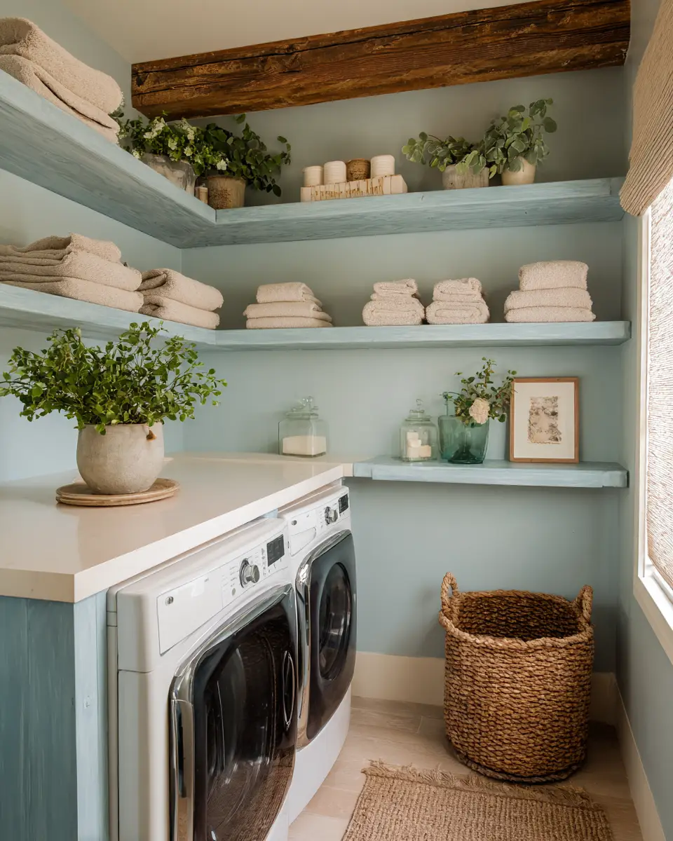 Blue Eclectic Laundry Room Decor Ideas